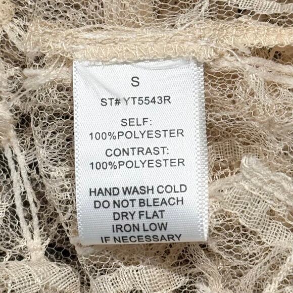 NWT Top Lace Sheer Cottage Romantic Coquette Prairie Feminine Ethereal Small - Picture 5 of 7